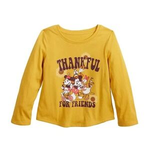 DISNEY MICKEY MOUSE & FRIENDS THANKFUL FOR FRIENDS GRAPHIC TEE‎ Girls Size 6